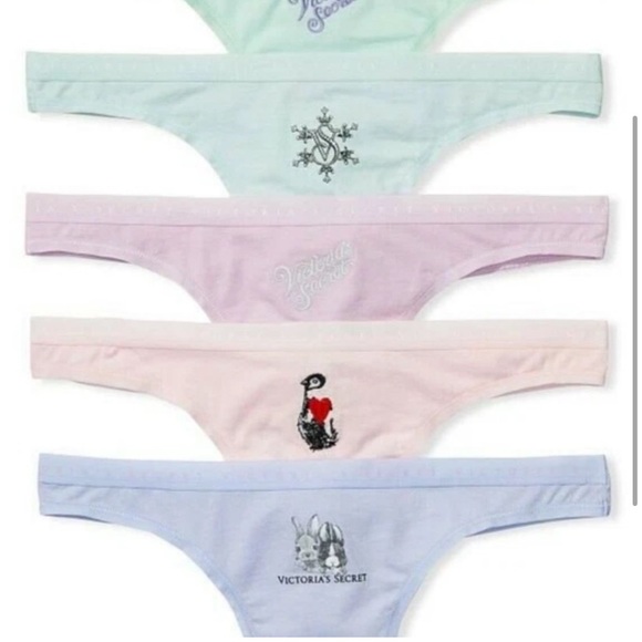 Victoria's Secret Other - Victoria's Secret 5 pack Graphic Thong Panty Set - Pastel Collection brand new!